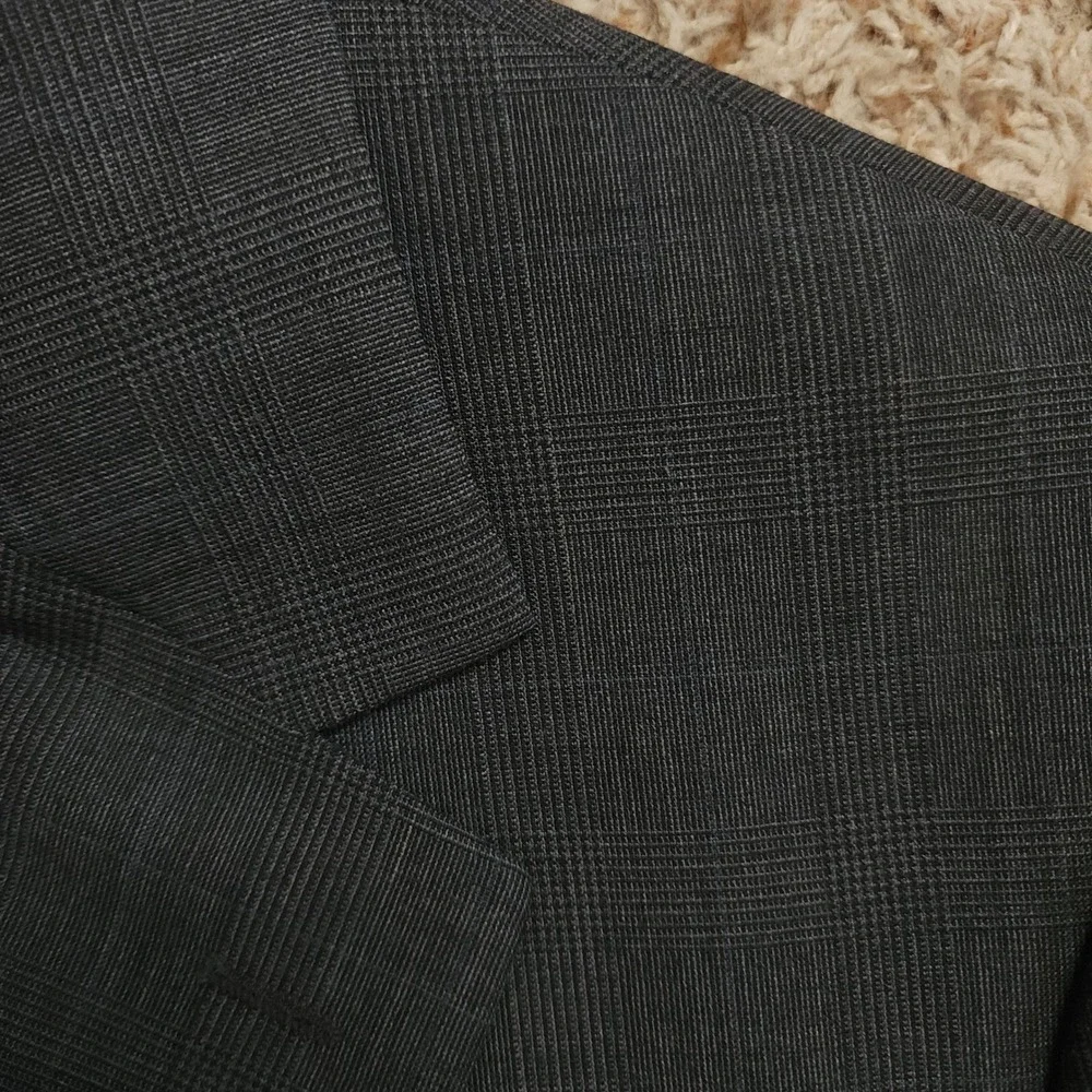 Brooks Brothers 346 Blazer Mens 44R Grey Glen Plaid Two Button Sport Coat